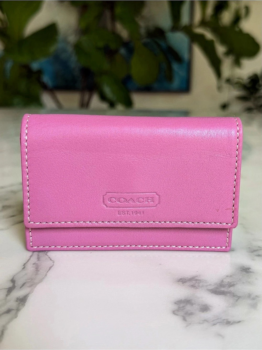 Coach Vintage Multi Gusset Accordion Card Case 4598 Pink Leather Wallet 90s Y2K